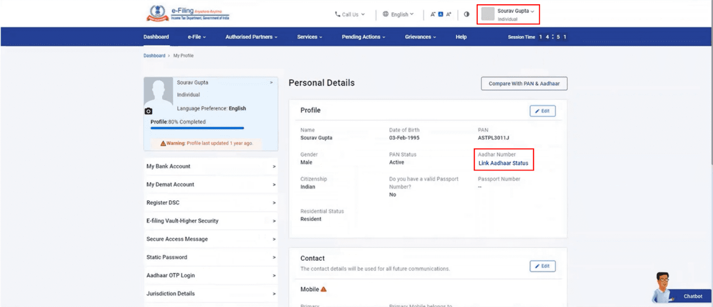 How to Check Pan Aadhaar Link Status